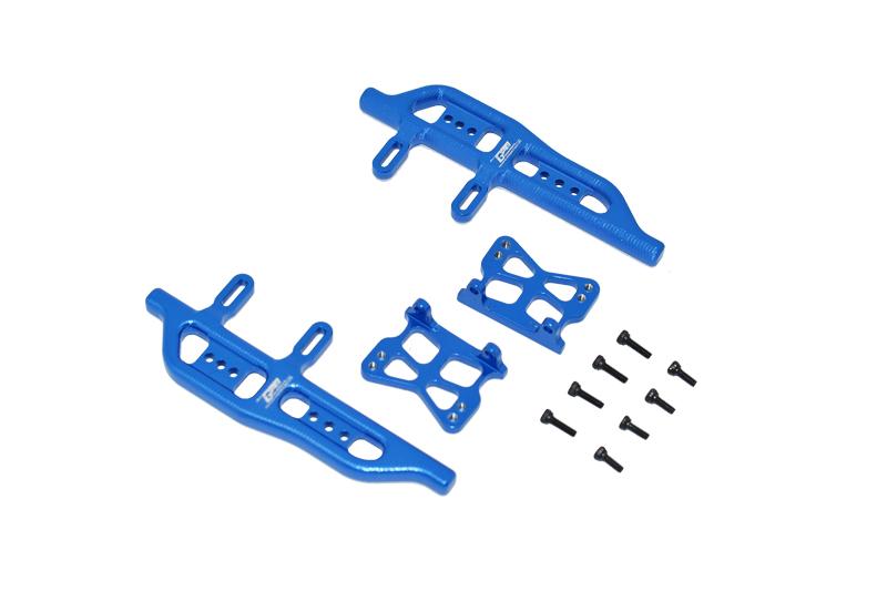 Aluminum Side Steps For Axial 1:24 SCX24 Deadbolt AXI90081 / Jeep Wrangler AXI00002 - 12Pc Set Blue