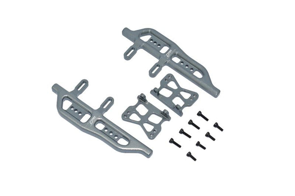 Aluminum Side Steps For Axial 1:24 SCX24 Deadbolt AXI90081 / Jeep Wrangler AXI00002 - 12Pc Set Gray Silver