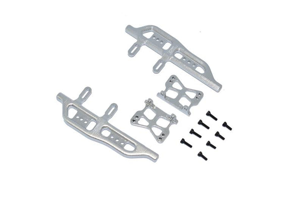 Aluminum Side Steps For Axial 1:24 SCX24 Deadbolt AXI90081 / Jeep Wrangler AXI00002 - 12Pc Set Silver