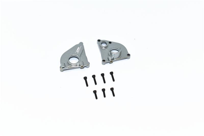 Axial 1/24 SCX24 4WD Deadbolt / Jeep Wrangler Aluminum Center Gearbox - 2Pc Set Gray Silver