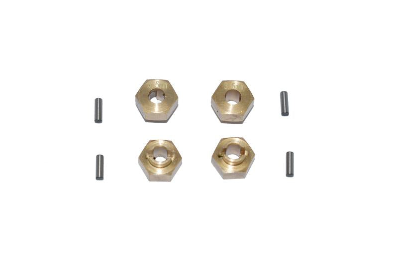 Brass  Hex Adapters 3.5mm Thick For Axial 1:24 SCX24 Deadbolt AXI90081 / Jeep Wrangler AXI00002 - 8Pc Set 