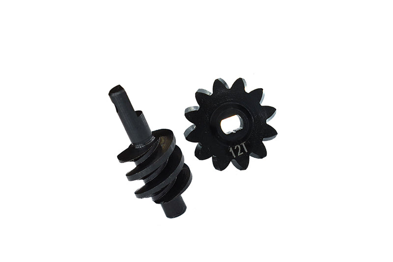 Carbon Steel Overdrive Differential Worm Gear Set 12T For Axial RC Truck 1/24 SCX24 Crawlers