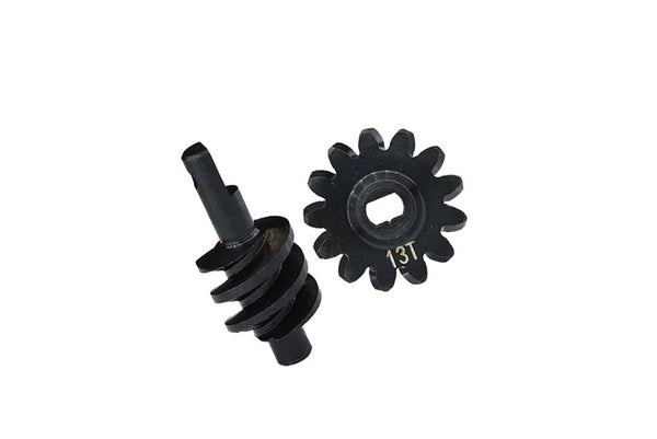Carbon Steel Overdrive Differential Worm Gear Set 13T For Axial Rc Truck 1/24 SCX24 Crawlers