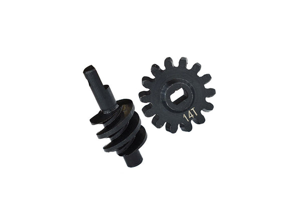 Carbon Steel Overdrive Differential Worm Gear Set 14T For Axial Rc Truck 1/24 SCX24 Crawlers