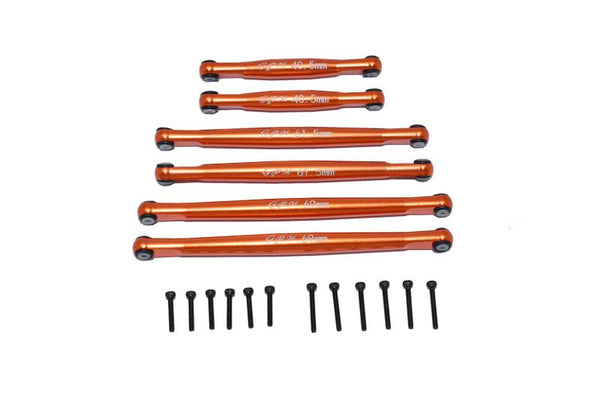 Axial 1:24 SCX24 Deadbolt AXI90081 Aluminium Suspension Links - 18Pc Set Orange