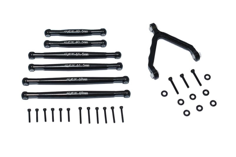 Axial 1:24 SCX24 Deadbolt AXI90081 Aluminium Suspension Links + Front Upper Link Mount - 30Pc Set Black