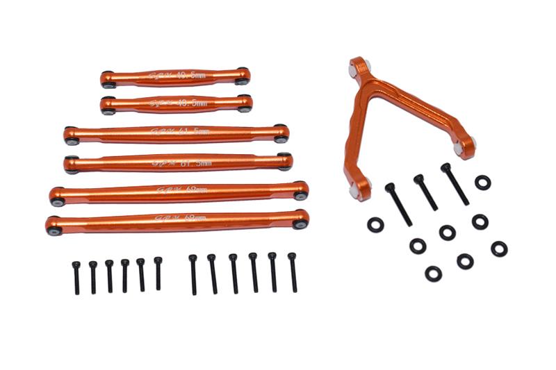 Axial 1:24 SCX24 Deadbolt AXI90081 Aluminium Suspension Links + Front Upper Link Mount - 30Pc Set Orange