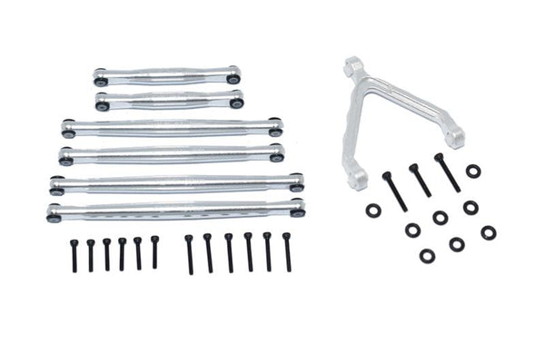 Axial 1:24 SCX24 Deadbolt AXI90081 Aluminium Suspension Links + Front Upper Link Mount - 30Pc Set Silver