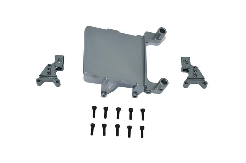 Aluminum Adjustable Front & Rear Damper Mount For Axial 1:24 SCX24 Deadbolt AXI90081 / Jeep Wrangler AXI00002 - 13Pc Set Gray Silver