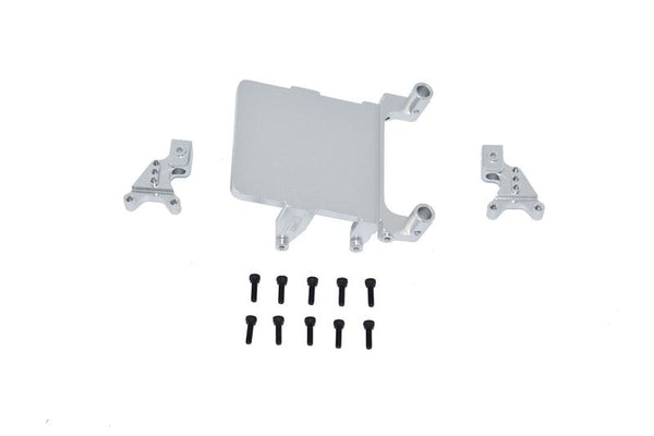 Aluminum Adjustable Front & Rear Damper Mount For Axial 1:24 SCX24 Deadbolt AXI90081 / Jeep Wrangler AXI00002 - 13Pc Set Silver
