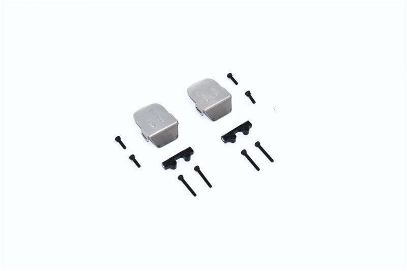 Axial 1/24 SCX24 4WD Deadbolt / Jeep Wrangler Stainless Steel Front & Rear Gear Box Bottom Protector Mount - 12Pc Set 
