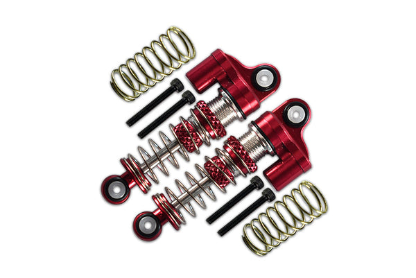 Aluminum Front Or Rear L-Shape Piggy Back Damper 35mm For Axial 1/24 SCX24 Jeep Wrangler AXI00002 - 8Pc Set Red