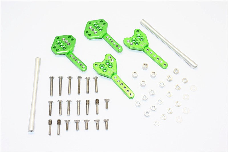 Axial SCX10 II (AX90046, AX90047) Aluminum Front & Rear Shock Tower Adjustable Mount - 1 Set Green