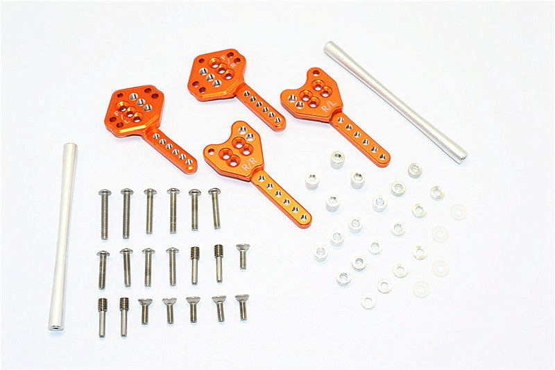 Axial SCX10 II (AX90046, AX90047) Aluminum Front & Rear Shock Tower Adjustable Mount - 1 Set Orange