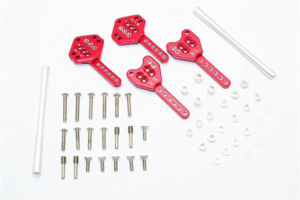 Axial SCX10 II (AX90046, AX90047) Aluminum Front & Rear Shock Tower Adjustable Mount - 1 Set Red