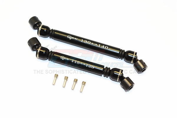 Axial SCX10 II (AX90047) Aluminum Front+Rear Center Shaft With Steel Joint (S:118mm-128mm, L:130mm-140mm) - 1 Set Black
