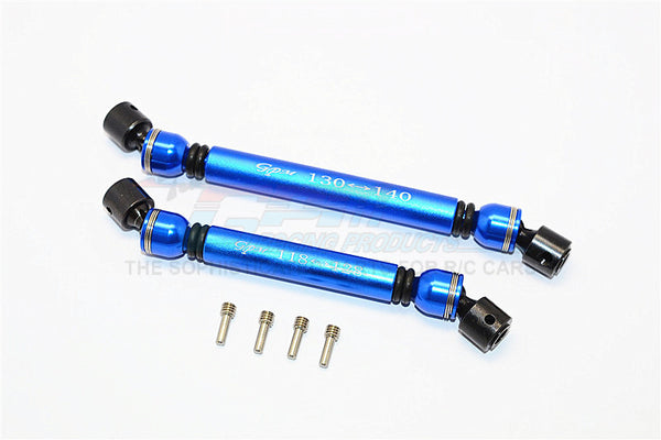 Axial SCX10 II (AX90047) Aluminum Front+Rear Center Shaft With Steel Joint (S:118mm-128mm, L:130mm-140mm) - 1 Set Blue