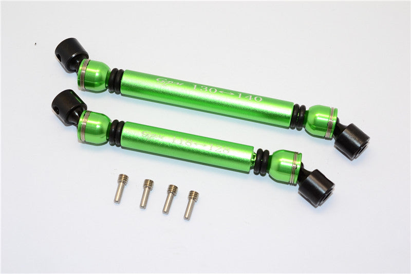 Axial SCX10 II (AX90047) Aluminum Front+Rear Center Shaft With Steel Joint (S:118mm-128mm, L:130mm-140mm) - 1 Set Green
