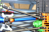Axial SCX10 II (AX90047) Aluminum Front+Rear Center Shaft With Steel Joint (S:118mm-128mm, L:130mm-140mm) - 1 Set Orange