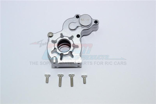 Aluminum Transmission Spur Gear Case For Axial SCX10 (AX90022) / SCX10 II (AX90047) / SMT10 (AX90055/AX90057) - 1 Set Gray Silver
