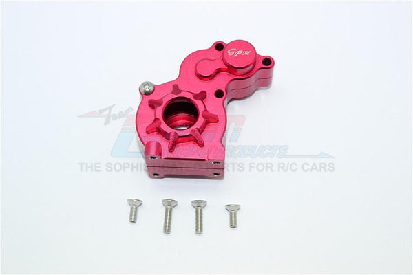Aluminum Transmission Spur Gear Case For Axial SCX10 (AX90022) / SCX10 II (AX90047) / SMT10 (AX90055/AX90057) - 1 Set Red