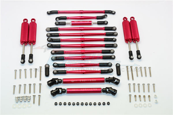 Axial SCX10 II (AX90047) Aluminum Chassis Lift Combo (Switch From 77mm To 87mm) - 77Pcs Set Red