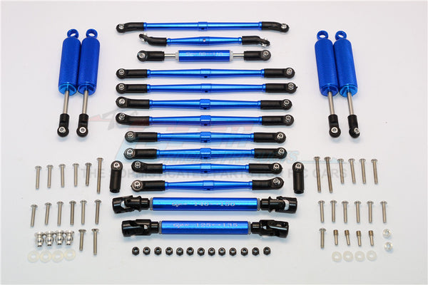 Axial SCX10 II (AX90047) Aluminum Chassis Lift Combo (Switch From 77mm To 87mm) - 77Pcs Set Blue