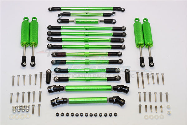 Axial SCX10 II (AX90047) Aluminum Chassis Lift Combo (Switch From 77mm To 87mm) - 77Pcs Set Green