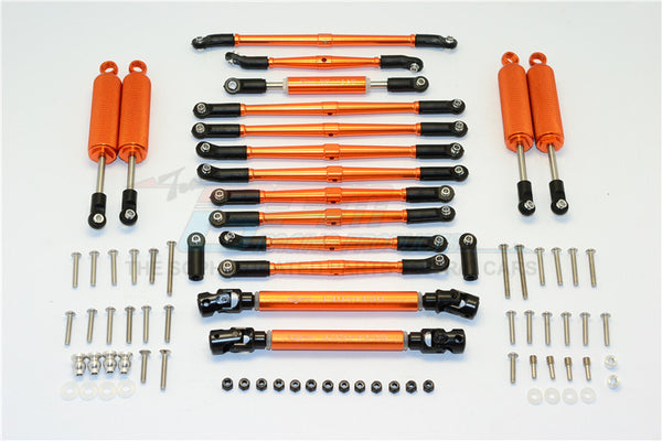 Axial SCX10 II (AX90047) Aluminum Chassis Lift Combo (Switch From 77mm To 87mm) - 77Pcs Set Orange