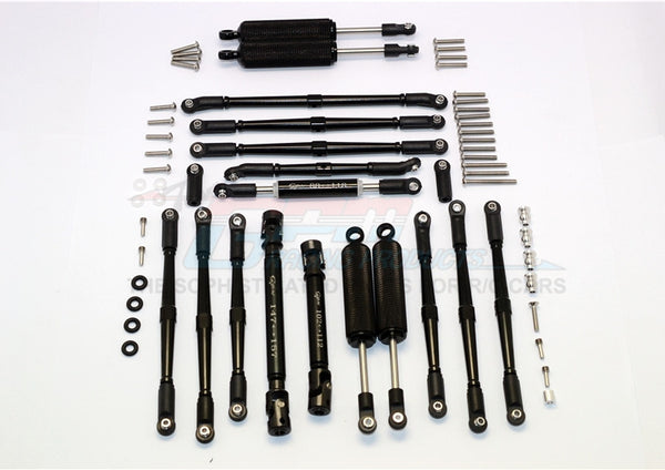 Axial SCX10 II (AX90046) Aluminum Chassis Lift Up Combo (Switch From 77mm To 100mm) - 1 Set Black