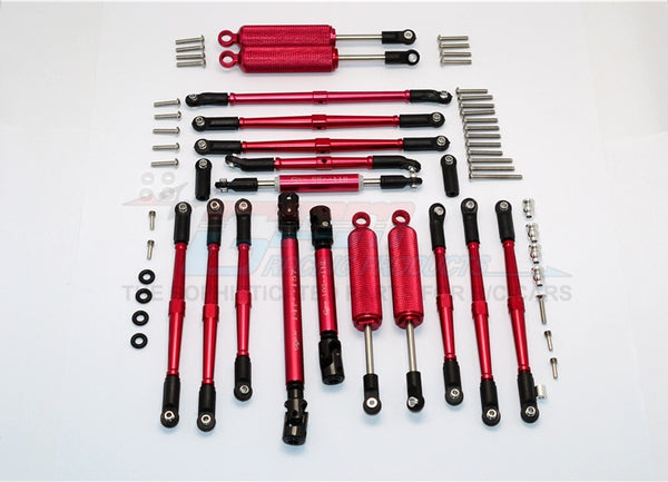 Axial SCX10 II (AX90046) Aluminum Chassis Lift Up Combo (Switch From 77mm To 100mm) - 1 Set Red