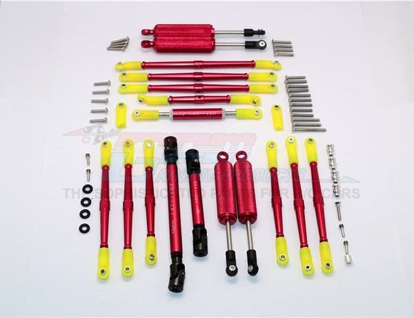 Axial SCX10 II (AX90046) Aluminum Chassis Lift Up Combo (Switch From 77mm To 100mm) - 1 Set Red