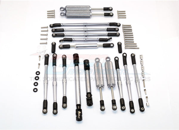 Axial SCX10 II (AX90046) Aluminum Chassis Lift Up Combo (Switch From 77mm To 100mm) - 1 Set Gray Silver