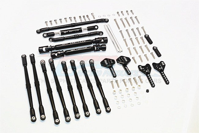 Axial SCX10 II (AX90046) Aluminum Chassis Lift Up Combo (Tie Rods & Center Shaft & Damper Mount) - 1 Set Black