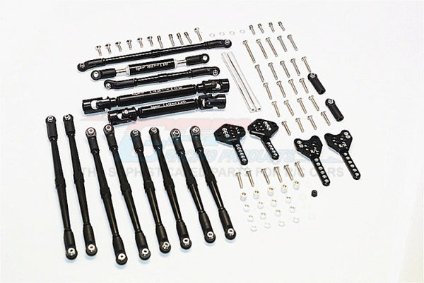 Axial SCX10 II (AX90046) Aluminum Chassis Lift Up Combo (Tie Rods & Center Shaft & Damper Mount) - 1 Set Black