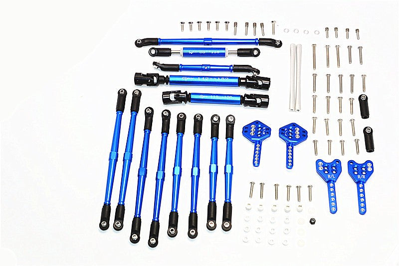Axial SCX10 II (AX90046) Aluminum Chassis Lift Up Combo (Tie Rods & Center Shaft & Damper Mount) - 1 Set Blue
