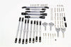 Axial SCX10 II (AX90046) Aluminum Chassis Lift Up Combo (Tie Rods & Center Shaft & Damper Mount) - 1 Set Gray Silver