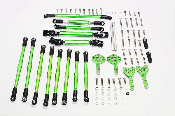 Axial SCX10 II (AX90046) Aluminum Chassis Lift Up Combo (Tie Rods & Center Shaft & Damper Mount) - 1 Set Green