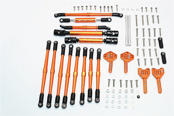 Axial SCX10 II (AX90046) Aluminum Chassis Lift Up Combo (Tie Rods & Center Shaft & Damper Mount) - 1 Set Orange