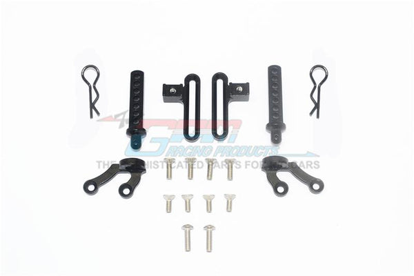 Axial SCX10 II UMG10 (AXI90075) Aluminum Front Body Post & Stabilizer - 18Pc Set Black