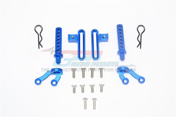 Axial SCX10 II UMG10 (AXI90075) Aluminum Front Body Post & Stabilizer - 18Pc Set Blue