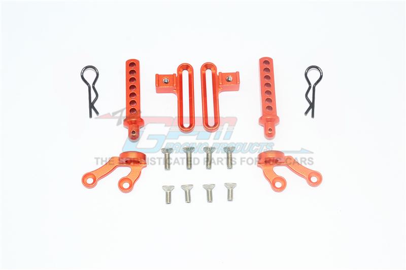 Axial SCX10 II UMG10 (AXI90075) Aluminum Front Body Post & Stabilizer - 18Pc Set Orange