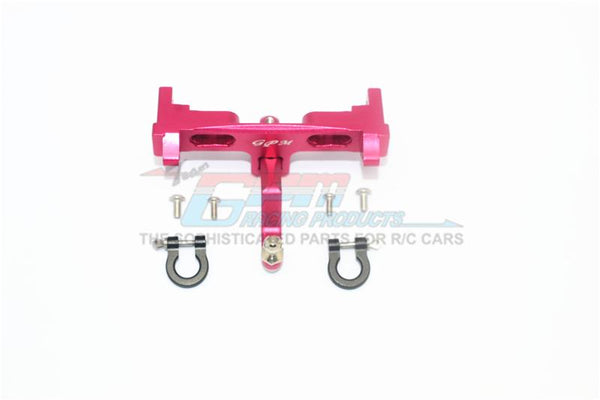 Axial SCX10 II UMG10 (AXI90075) Aluminium Rear Bumper Mount + D-Rings + Tow Hook - 1 Set Red