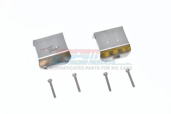 Axial SCX10 II UMG10 (AXI90075) Stainless Steel Front & Rear Gear Box Bottom Protector Mount - 2Pc Set
