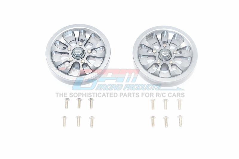 Axial SCX10 II UMG10 (AXI90075) Aluminum Front Or Rear 5 Lug Rim - 1Pr Set Gray Silver