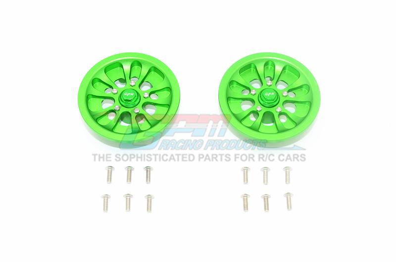 Axial SCX10 II UMG10 (AXI90075) Aluminum Front Or Rear 5 Lug Rim - 1Pr Set Green