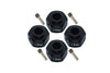 Axial SCX10 III Jeep Wrangler / Capra 1.9 UTB Aluminum Wheel Hex Adapters +3mm - 4Pc Set Black