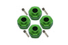 Axial SCX10 III Jeep Wrangler / Capra 1.9 UTB Aluminum Wheel Hex Adapters +3mm - 4Pc Set Green