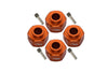 Axial SCX10 III Jeep Wrangler / Capra 1.9 UTB Aluminum Wheel Hex Adapters +3mm - 4Pc Set Orange