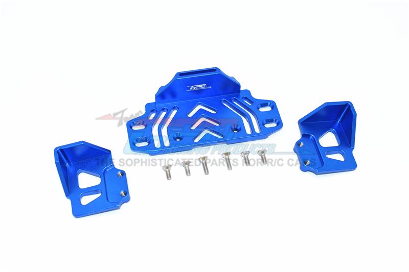 Axial SCX10 III Jeep JL Wrangler (AXI03007) Aluminium Rear Battery Holder -  9Pc Set Blue